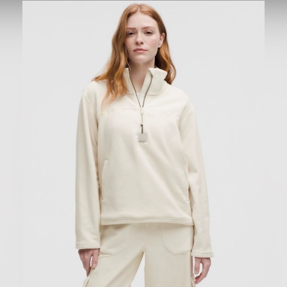 Lululemon Fleece Half-Zip Pullover LTIV Light Ivory NWT L